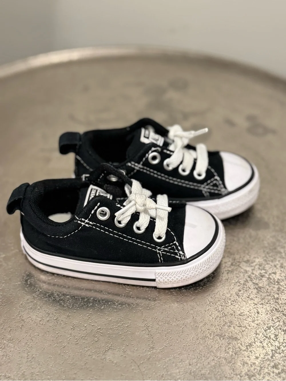 Converse Kids Low Top Sneakers in Black and White